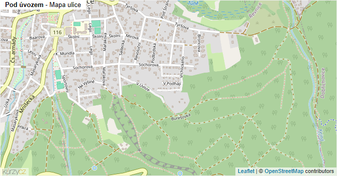 Pod úvozem - mapa ulice