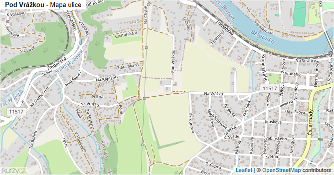 Pod Vrážkou - mapa ulice