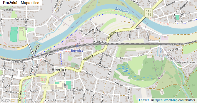 Pražská - mapa ulice