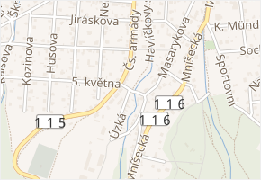 Příčná v obci Řevnice - mapa ulice