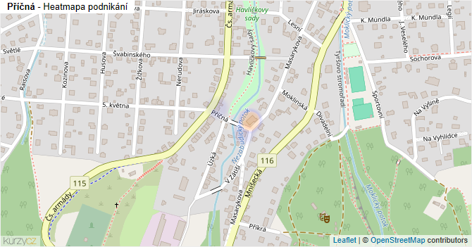 Příčná - mapa podnikání