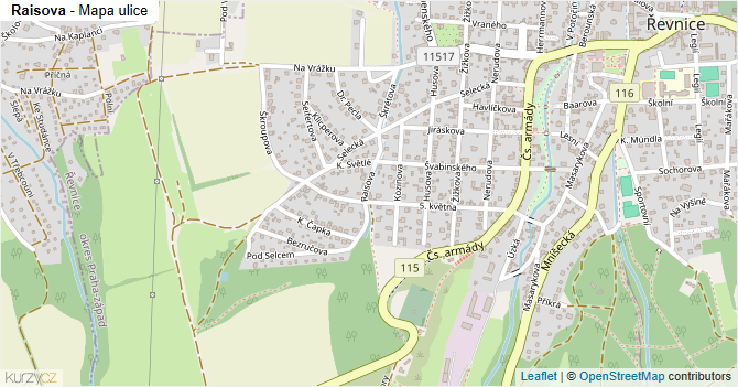 Raisova - mapa ulice