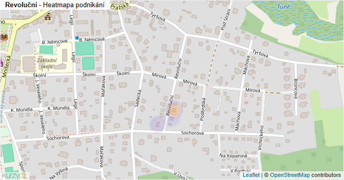 Revoluční - mapa podnikání