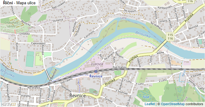 Říční - mapa ulice