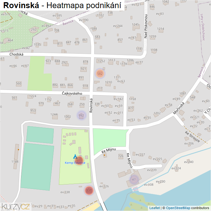 Mapa Rovinská - Firmy v ulici.