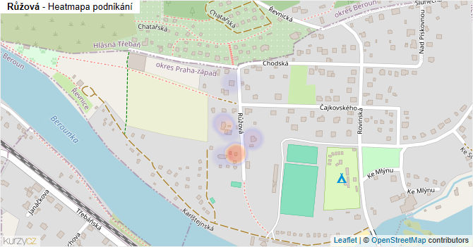 Růžová - mapa podnikání