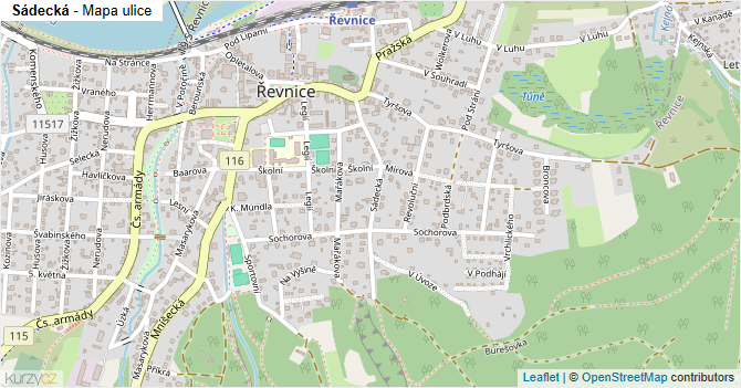 Sádecká - mapa ulice