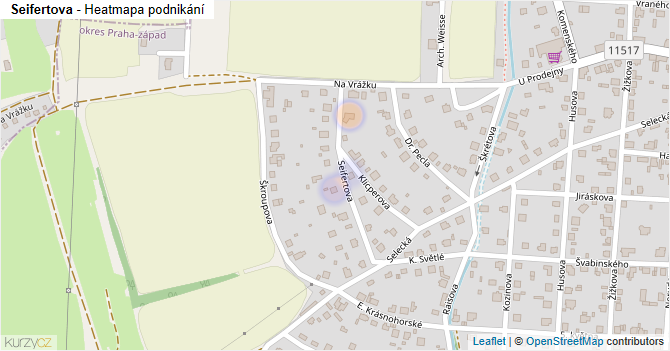 Seifertova - mapa podnikání
