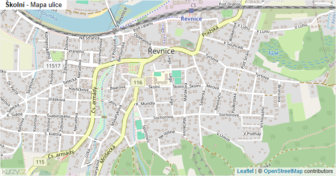 Školní - mapa ulice