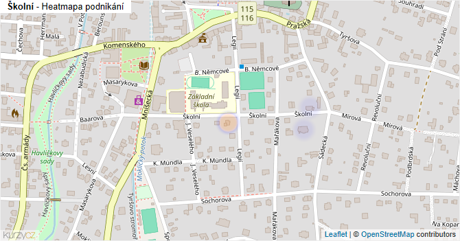 Školní - mapa podnikání