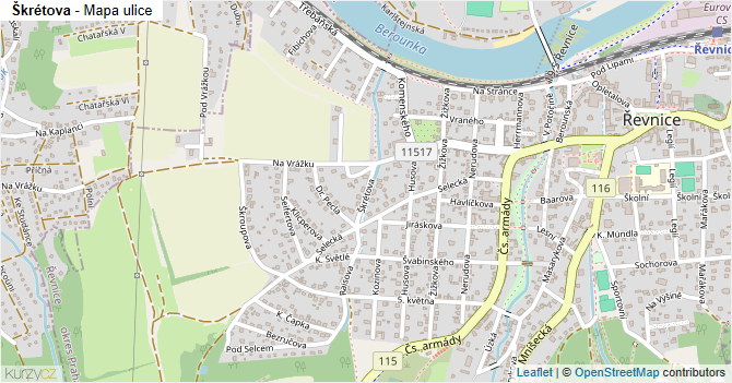 Škrétova - mapa ulice