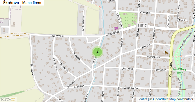 Škrétova - mapa firem