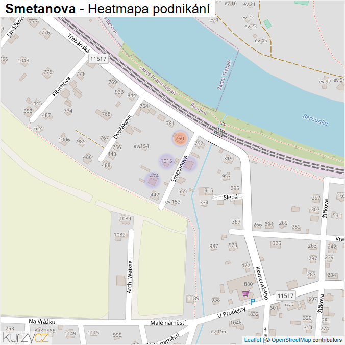 Mapa Smetanova - Firmy v ulici.
