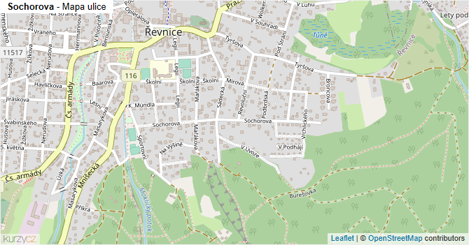 Sochorova - mapa ulice