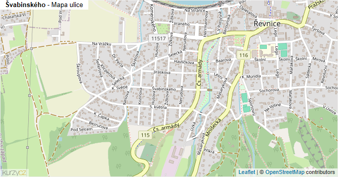Švabinského - mapa ulice