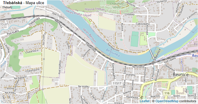 Třebáňská - mapa ulice
