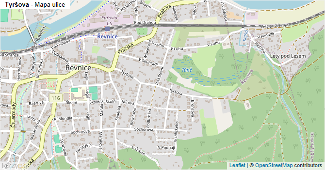 Tyršova - mapa ulice