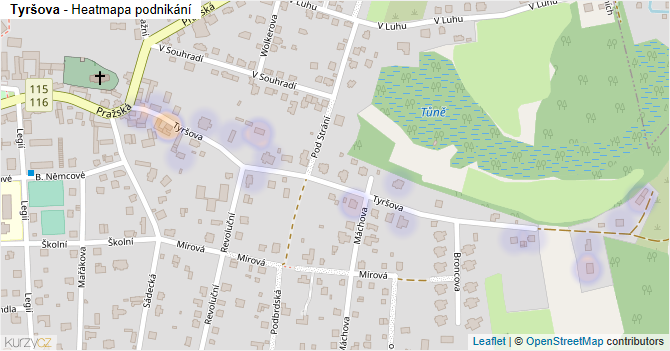 Tyršova - mapa podnikání