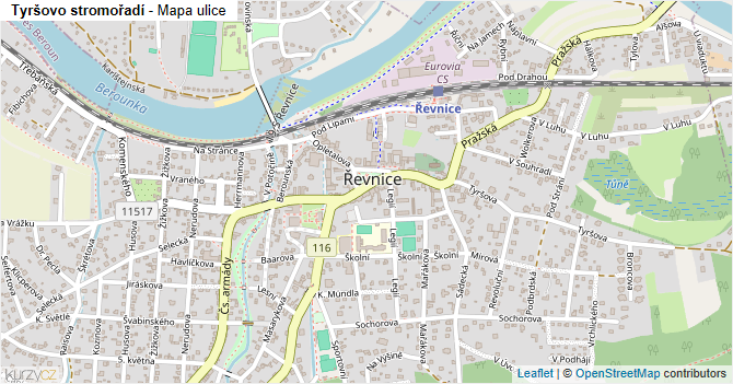 Tyršovo stromořadí - mapa ulice
