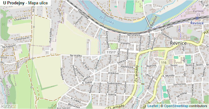 U Prodejny - mapa ulice