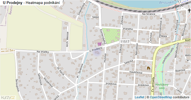 U Prodejny - mapa podnikání