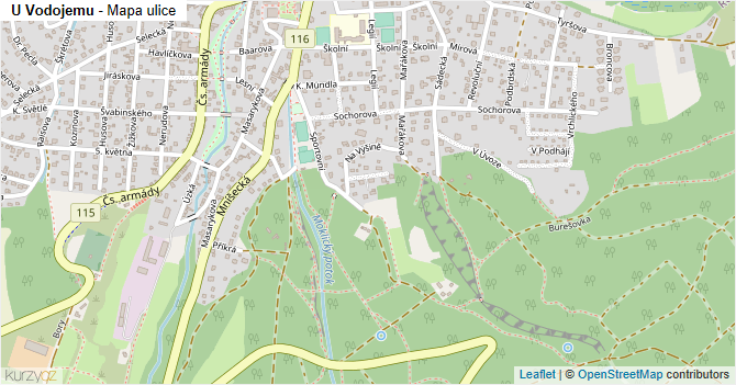 U Vodojemu - mapa ulice