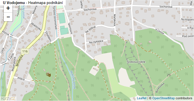 U Vodojemu - mapa podnikání