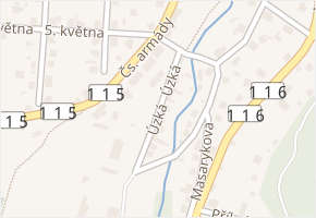 Úzká v obci Řevnice - mapa ulice