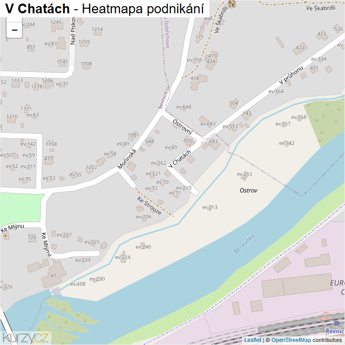 Mapa V Chatách - Firmy v ulici.