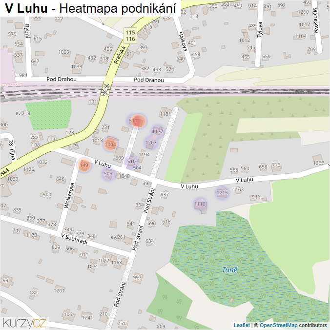 Mapa V Luhu - Firmy v ulici.