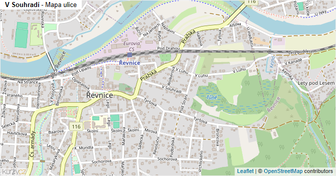 V Souhradí - mapa ulice