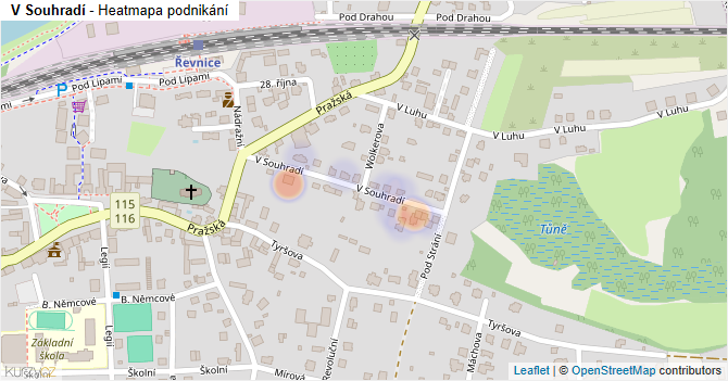 V Souhradí - mapa podnikání
