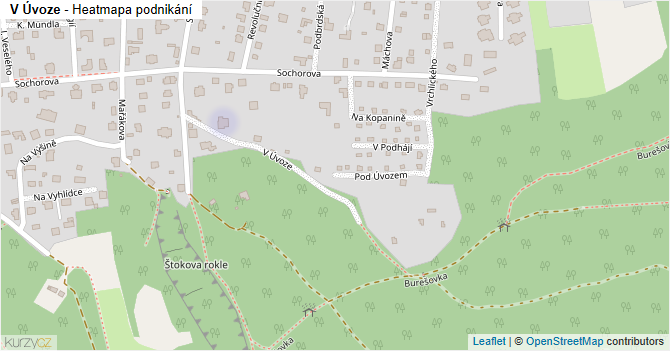 V Úvoze - mapa podnikání