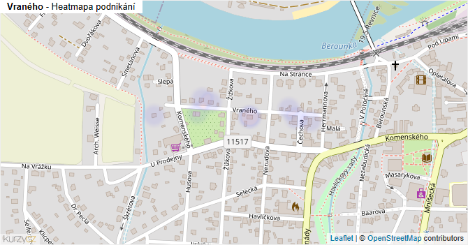 Vraného - mapa podnikání