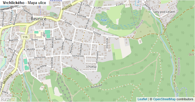 Vrchlického - mapa ulice