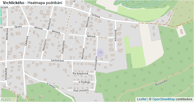 Vrchlického - mapa podnikání
