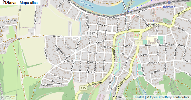 Žižkova - mapa ulice