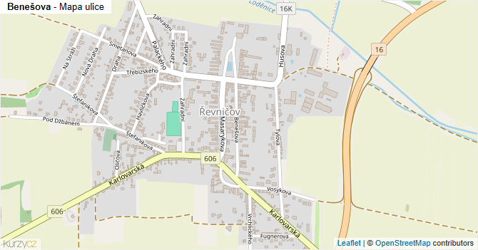 Benešova - mapa ulice