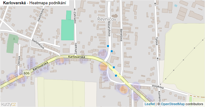 Karlovarská - mapa podnikání