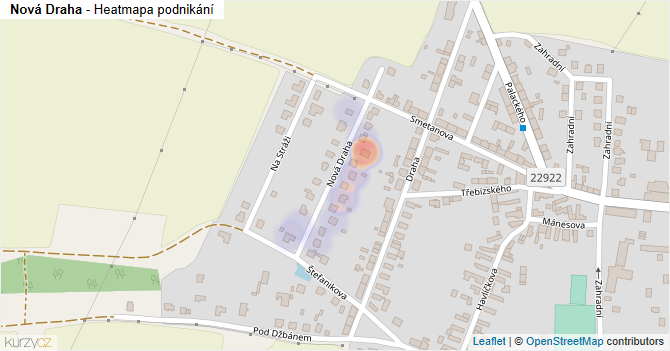 Nová Draha - mapa podnikání
