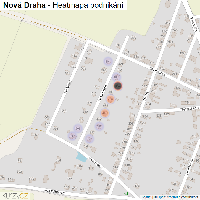 Mapa Nová Draha - Firmy v ulici.