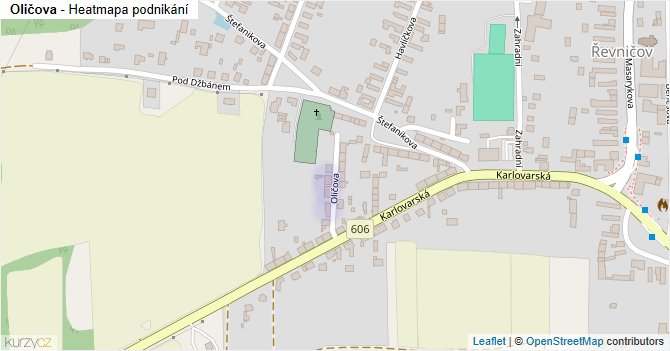 Oličova - mapa podnikání