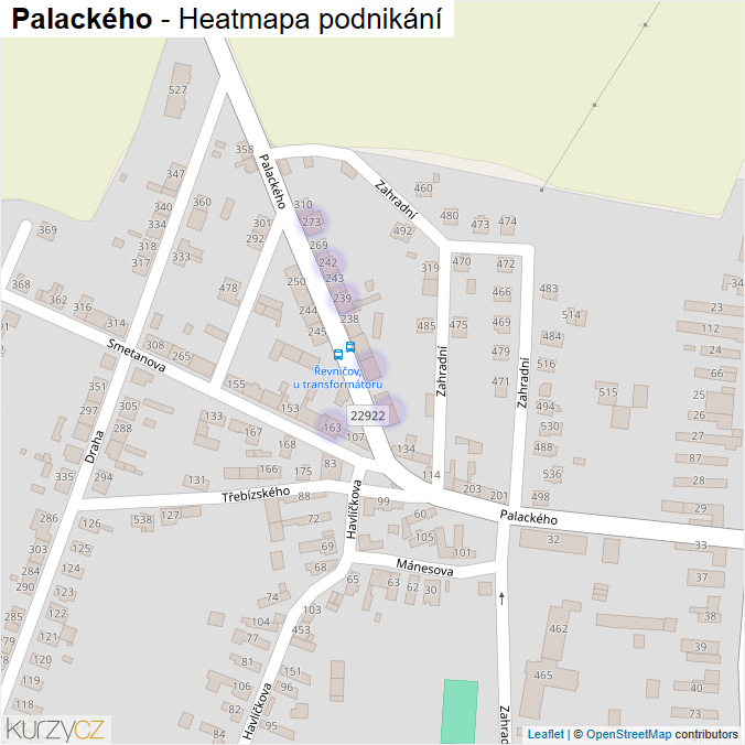 Mapa Palackého - Firmy v ulici.