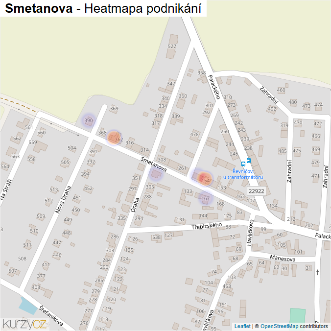Mapa Smetanova - Firmy v ulici.