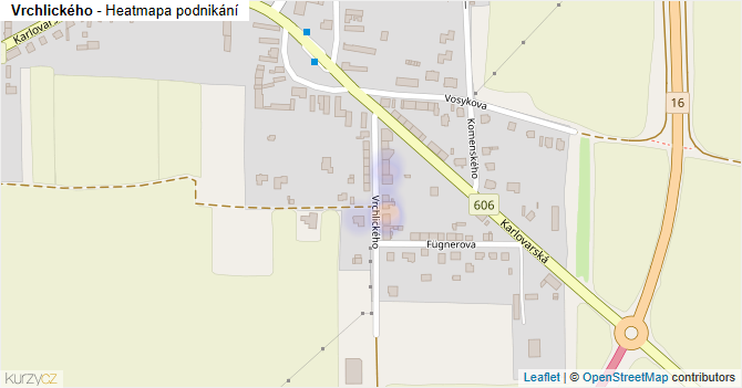 Vrchlického - mapa podnikání