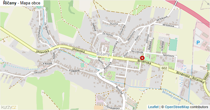 Říčany - mapa obce