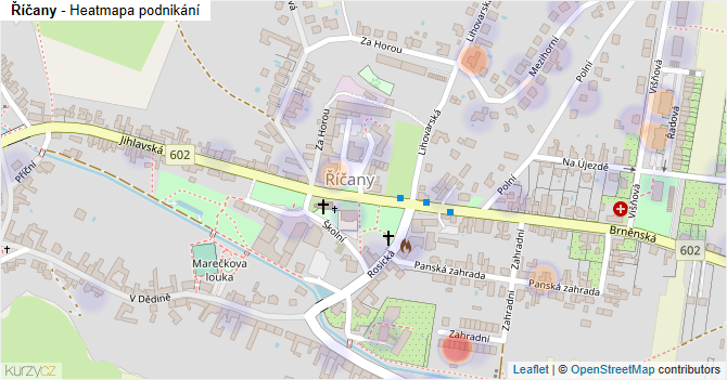 Říčany - mapa podnikání