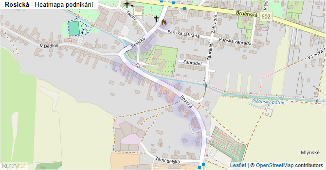 Rosická - mapa podnikání