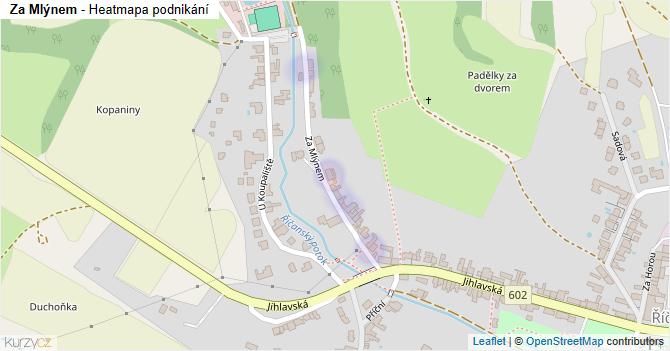 Za Mlýnem - mapa podnikání