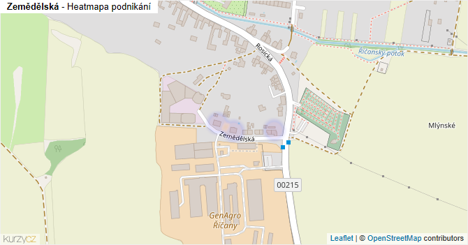 Zemědělská - mapa podnikání